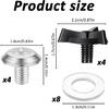 8Pcs Motorcycle Helmet Visor Screws with Rubber Washers, Corrosion Resistant Replacement Hardware Kit, for Dirt Bike & Helmet Visor Fixing, Essential