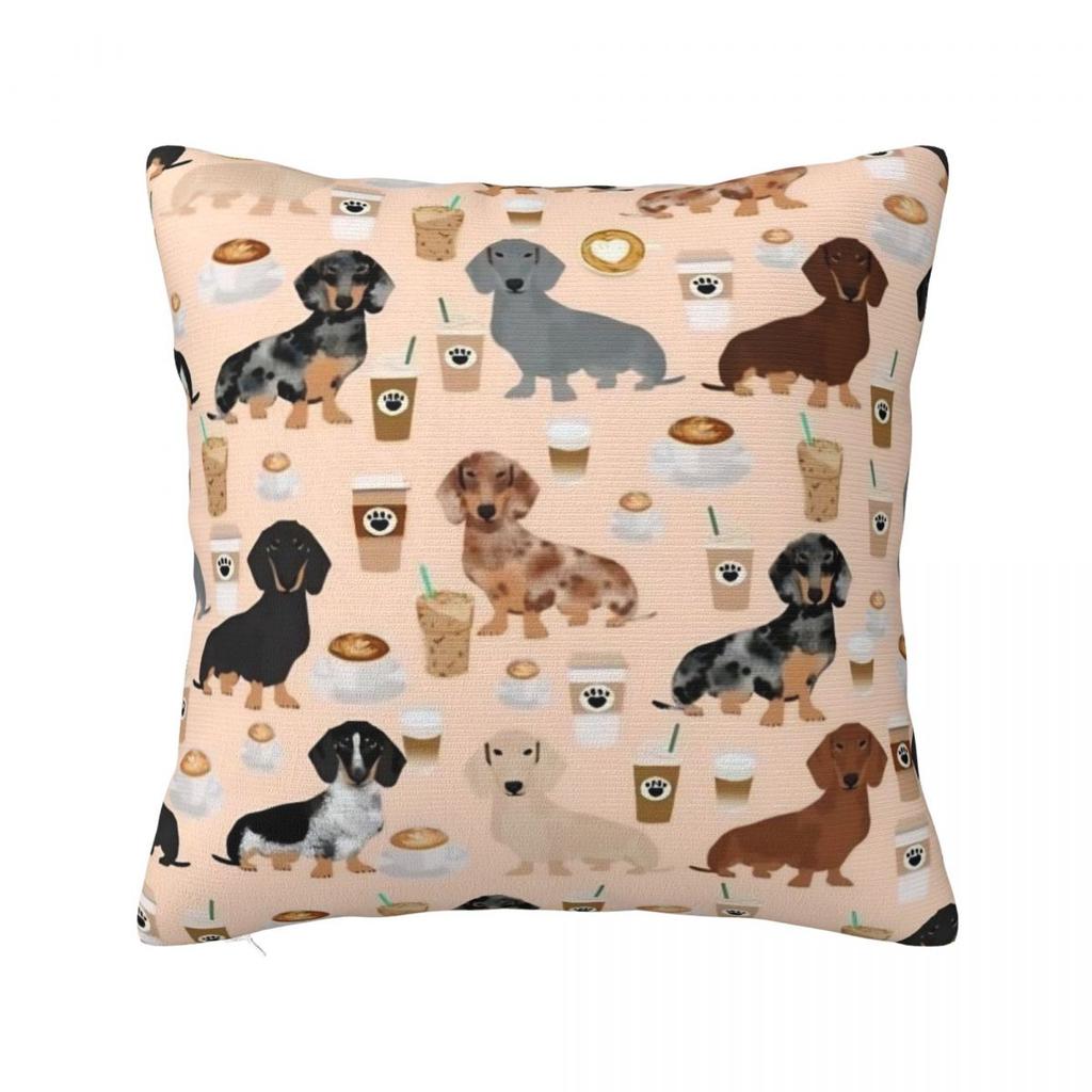 Dachshund Square Pillow Cases Dog Cushion Cover Novelty Decorative Pillowcover for Car 4545cm