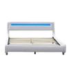 Lit gina pour matelas 140x190 - Sommier Tte de Lit Incurvee Couleur BLANC Pieds en 5 cm - 2 x 13 Lattes - re
