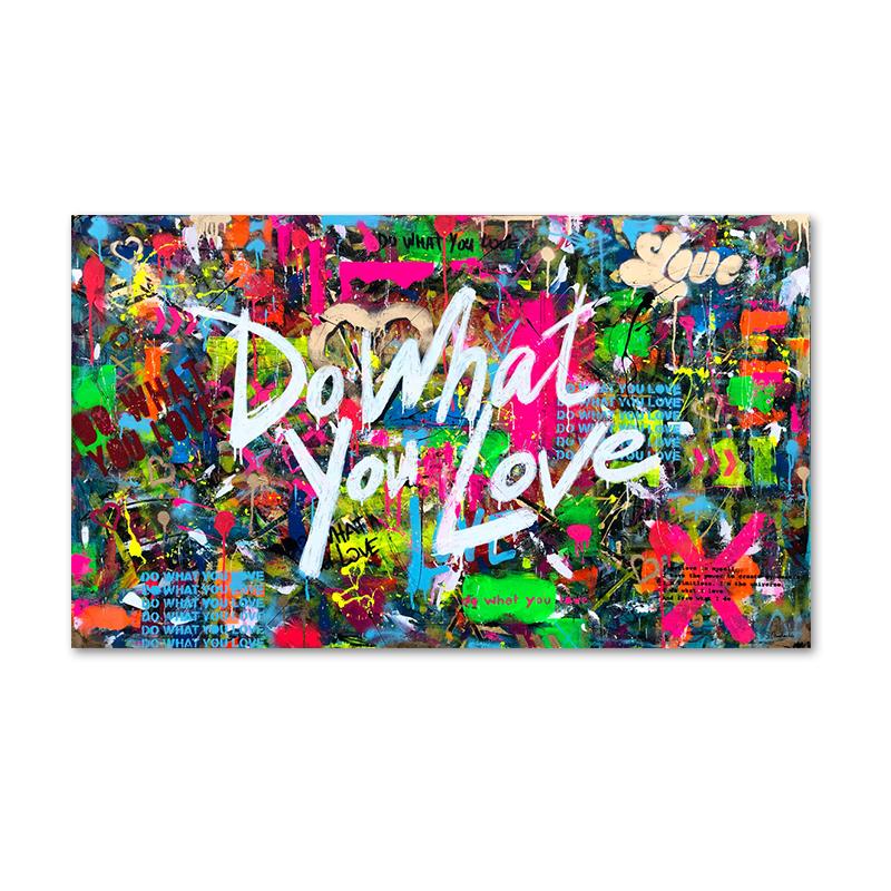 Современная вдохновляющая уличная поп-граффити, художественная картина на холсте, делайте то, что любите, постеры, принты, настенная картина для комнаты, домашний декор