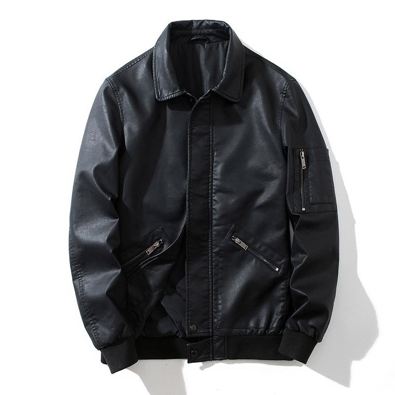 Весенне-осенняя молодежная кожаная куртка, модный тренд, простая универсальная персонализированная мужская куртка