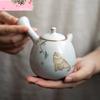 230 мл Китайский чайник Жу窑 с боковой ручкой, ручной работы, милый узор кошки, керамический чайник, дорожный портативный чайник с фильтром, домашний чайный сервиз
