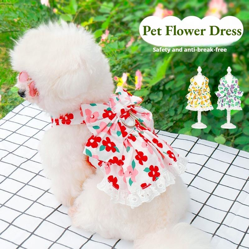 Товары для животных Поводок для собак Летняя тонкая юбка для маленьких собак Шлейка для кошек