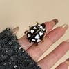 Insect Painting Ring Geometric Chunky Enamel Ring Personality Ladybird Drip Oil Ring  Decoration