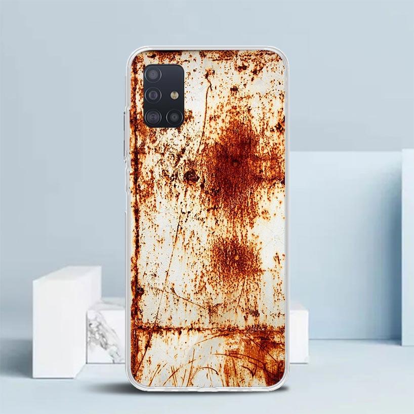 Винтажный промышленный стиль Ржавый узор Мягкий чехол для Samsung Galaxy A12 A22 A32 A52 A72 A02S Чехол для телефона Note 20 Ultra 10 S10 Pl