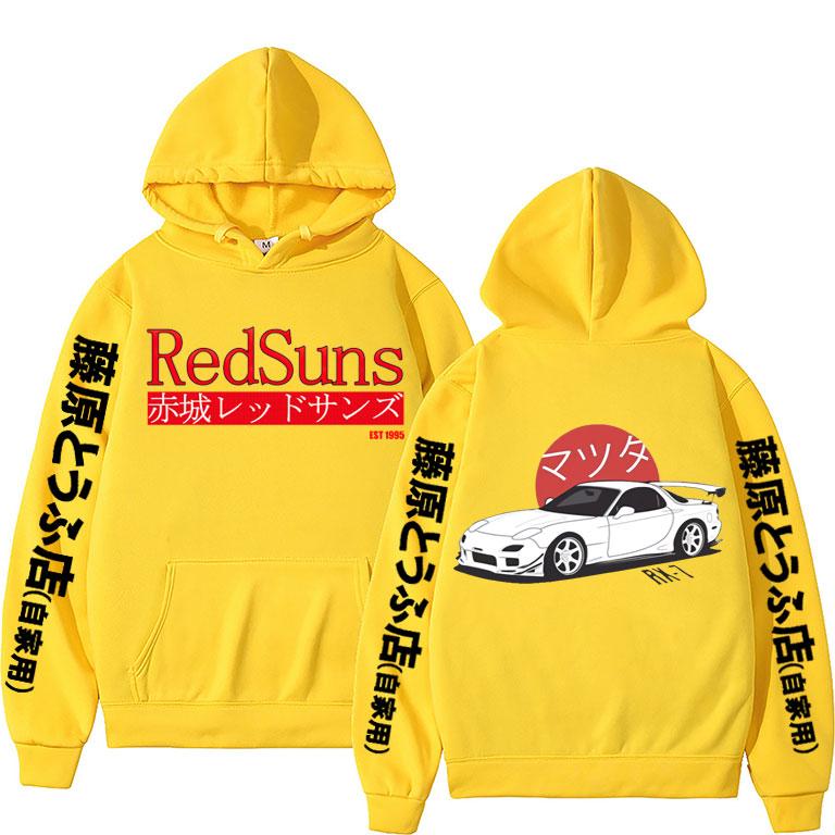 Аниме Initial D RX7 Принт Толстовки Унисекс Женщины JDM Автомобильная Культура Личность Уличная Оверсайз Теплый Унисекс Толстовка