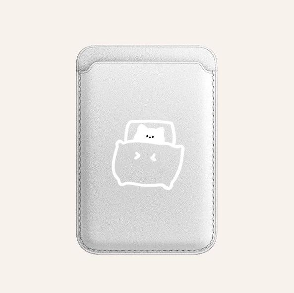 Кожаный держатель для карт MAGsafe Чехол для телефона для Apple - Идеально для спящих котят