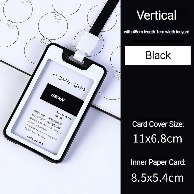 Women Men Plastic ID Credit Bank Card Holder Students Bus Card Case Lanyard Candy Colors Identity Badge Cards Cover