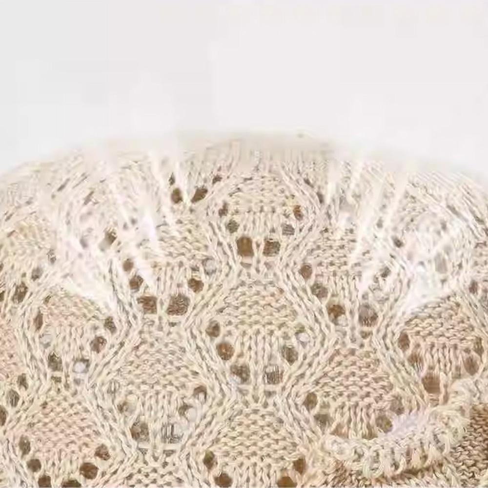 Защита от солнца Цветок Жемчуг Плетеная шляпа Складная Плетеная шляпа-ведро Ручная работа Солнечная шляпа Для улицы