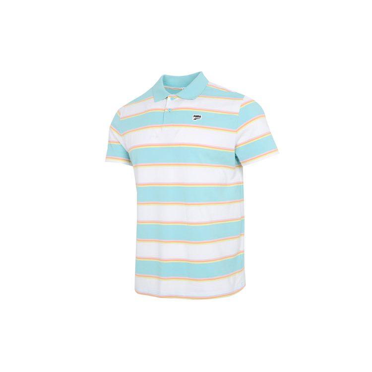 Puma Casual Sports Breathable Striped Short Sleeve Polo Shirt Men Tops White 599781-52