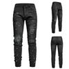 Мужские новые модные эластичные рваные индивидуальные джинсовые брюки