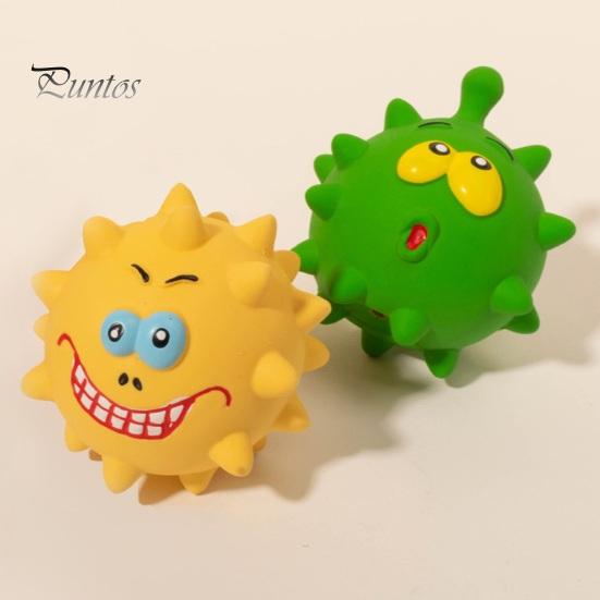 Неразрушимые жевательные игрушки для собак, большие собаки, скрипучий шипованный шарик для домашних животных, латексная игрушка со встроенным звуком, уход за зубами, забавный мультяшный жеватель