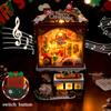 DIY Wooden Casa Doll House Kits Christmas Doll Machine Music Box Miniature Snowman Assembled Dollhouse 3D Puzzle Toys For Gifts