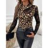 Women's Fashion Casual Spring Fall Solid Color Print Long Sleeve O-Neck Blouses & Shirts