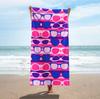 Colorful Vertical Striped Print Polyester Beach Towel Rainbow Quick Dry Bath Towel for Summer Swim Pool Vacation Sand Free