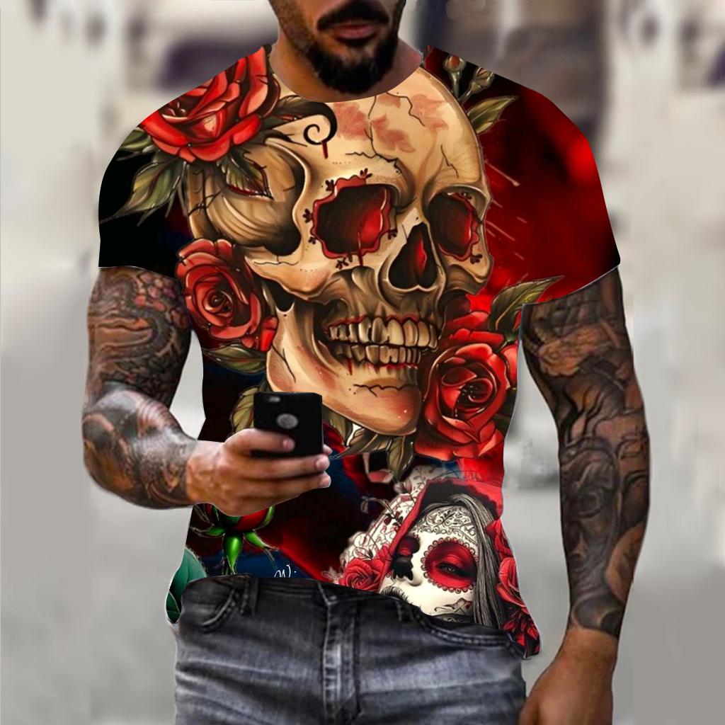 Летний топ с круглым вырезом и 3D-принтом орла, модная повседневная мужская футболка с коротким рукавом