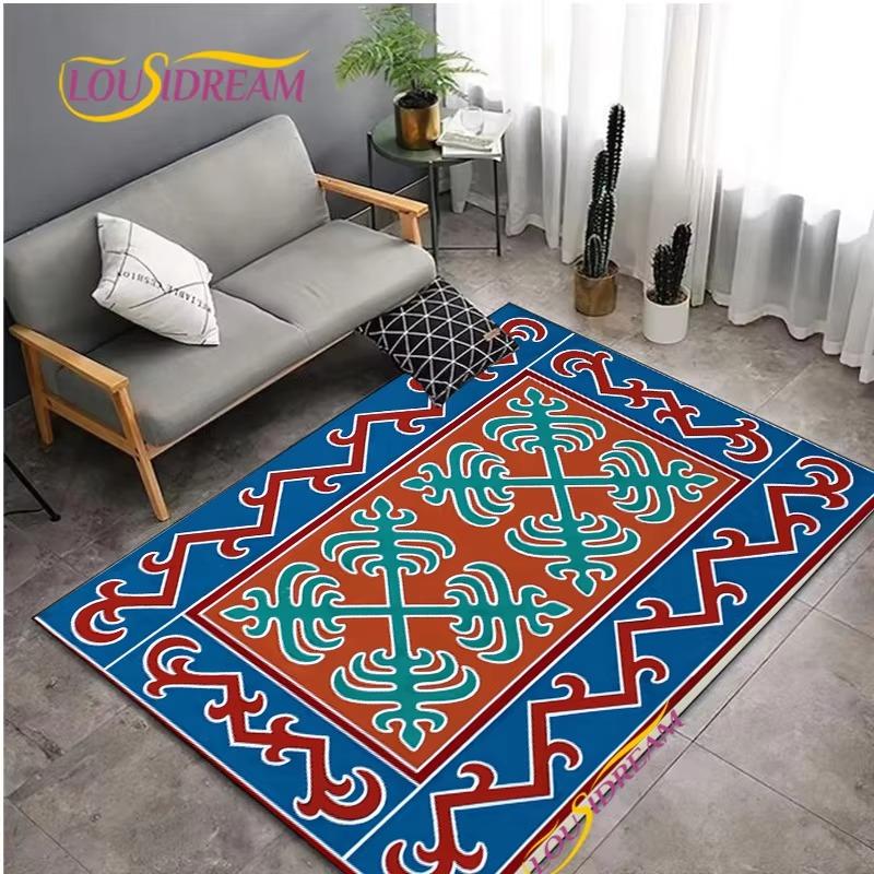 Vintage Floral Pattern Carpet for Living Room Bedroom Coffee Rug Kitchen Table Door Kids Unslip Floor Mat Birthday Gift