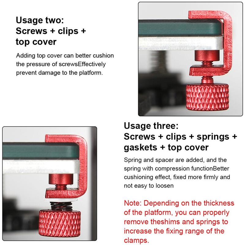 3D Принтер Запчасти Алюминиевые Регулируемые Зажимы для Стеклянной Платформы Ender 3 Зажимы для Теплового Стола для 3D Принтера Платформа для Сборки Стеклянный Фиксатор 4 шт.