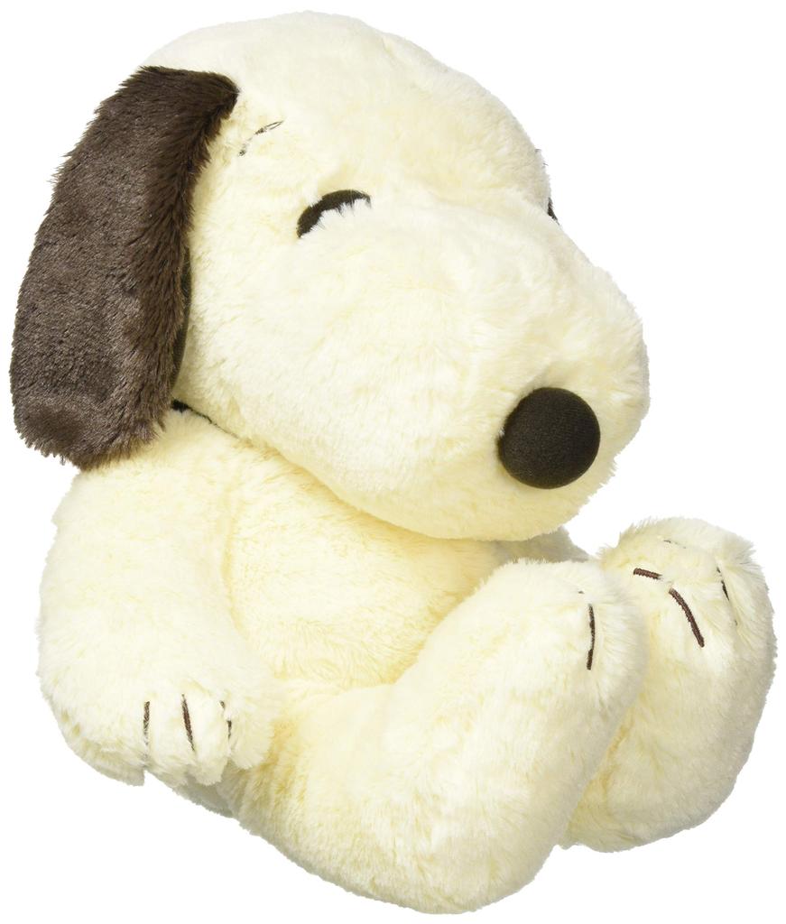 Peanuts Hug Hug Plush Toy Medium Snoopy Mocha Sitting Height 30cm