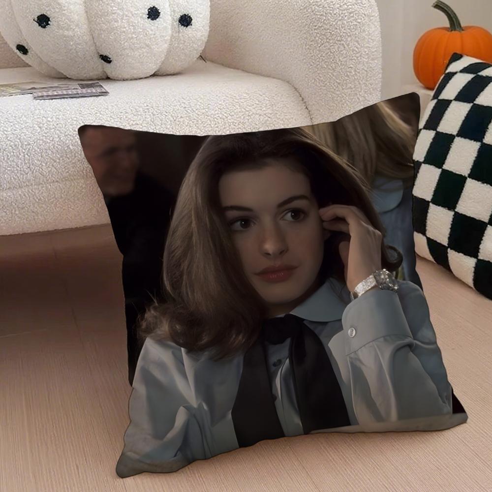 AAnne HHathaway Cushion Cover Throw Pillow Cover Hidden Button Durable Polyester Chair Cushion