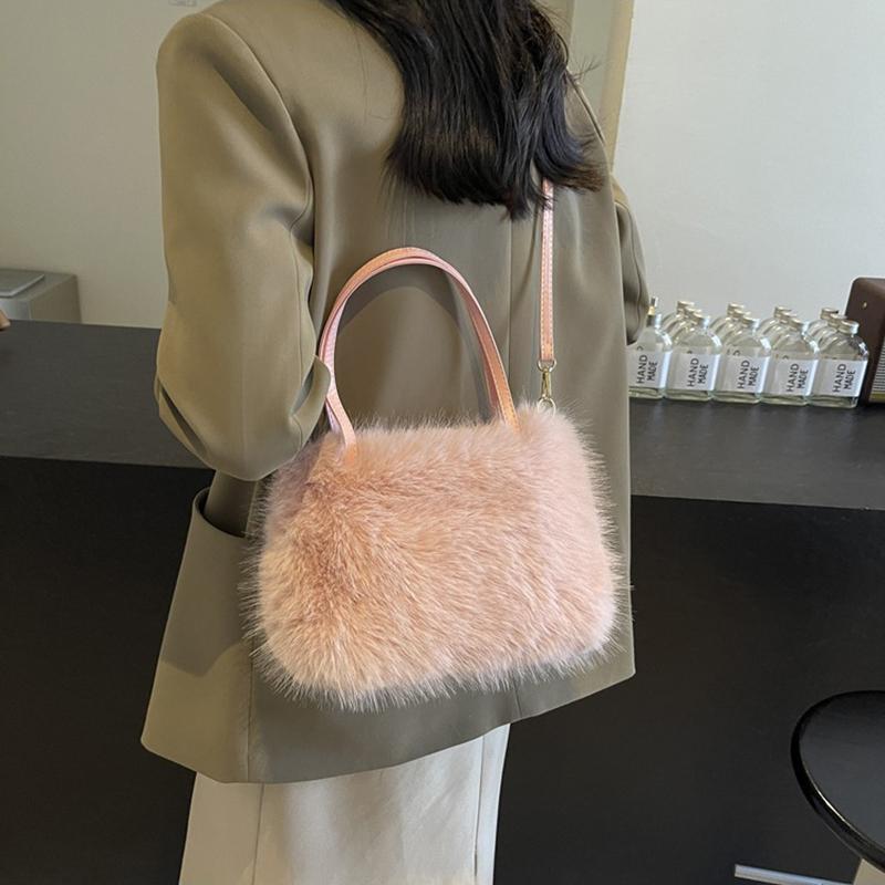 New Plush Bag Winter Women Fashion Handbags Cloud Faux Fur Purse Fashion Casual Women's Shoulder Bag Fluffy Bag
