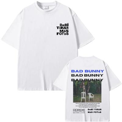 Футболка знаменитого рэпера Bad Bunny DeBi TiRAR MaS FOToS DTMF Графическая футболка Мужская футболка Мужская мода Хип-хоп Ретро футболки#Цвет
