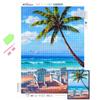 Алмазная картина «Чистое небо» Приморский пейзаж со стразами 5D Алмазная вышивка Пляжная кокосовая пальма Мозаика Набор для вышивки крестиком