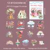 JIANWU Rain Shelter Animals Series Kawaii Flower Rain Bow Landscape Material Collage PET Sticker Creative DIY Journal Stationery