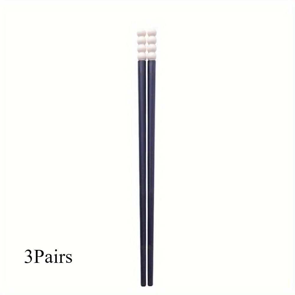 3 Pairs Creative Sugar Bean Alloy Chopsticks Portable Chopsticks Household Chopsticks Tableware
