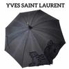 Б/у длинный зонт-трость Yves Saint Laurent с цветочной вышивкой