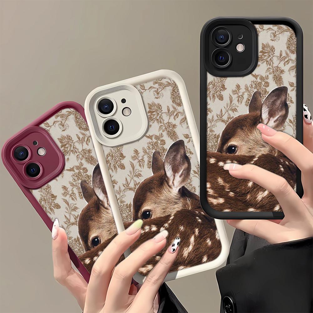 Мягкий чехол с дизайном оленя, новый стиль, для iPhone 15 16 14 13 12 11, чехол iPhone 17air 8 7 Pro Max Plus, чехол Funda