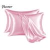 Queen Size Pillow Cover 2Pcs Satin Bed Covers, Silky Smooth Cases, Gentle on Hair And Silk Like Skin, Solid Color Covers with Envelope Closure