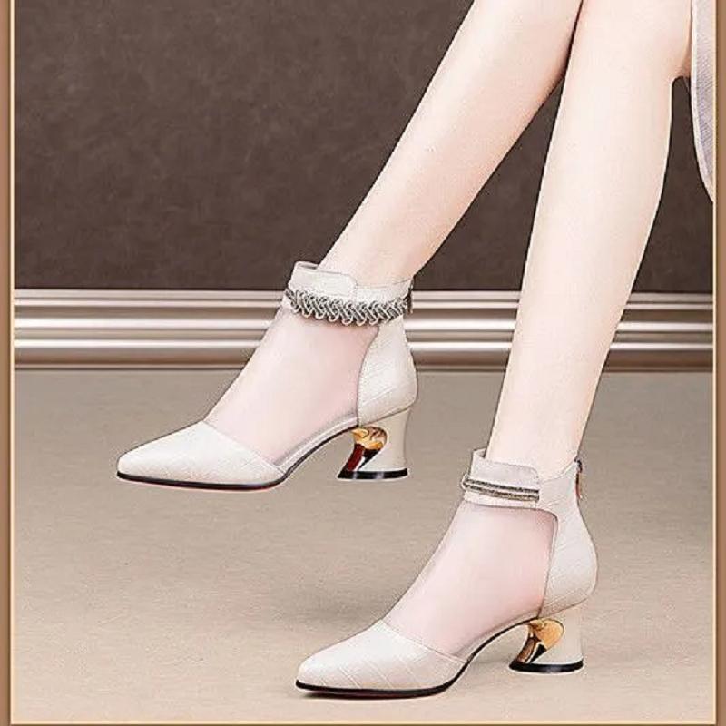 Zapatos de mujer, женские классические дышащие туфли серого цвета с сеткой на квадратном каблуке, botas femininas, женские повседневные ботинки для офиса и вечеринки, ba153