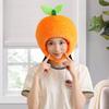 Plush Orange Hat Funny Warm Decoration Orange Fruit Hat Headdress for Stage Performance Graduation Carnival Halloween Masquerade