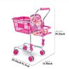 Baby Doll Shopping Cart for Girl Kid Toddler Pretend Play Shopping Toy with Removable Basket Sturdy Metal Frame Christmas Gifts