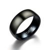 Classic Unisex Black Titanium Steel Ring - Matte Brushed Finish