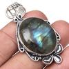 Pendant Shiney Labradorite Gemstone Valentine'Day Gifted Silver Jewelry 2.25"