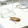 Miniature Canoe Ornament 3D Printed Ornament, Compact Mini Boat Model with Paddle Accessories, Outdoor Scenery Accessory Fine Wood Grain Texture
