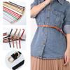 Ladies Vintage Shirt Dress Leather Belt Thin Waist Strap Trouser Dress Belts 8-Shaped Buckle Belts