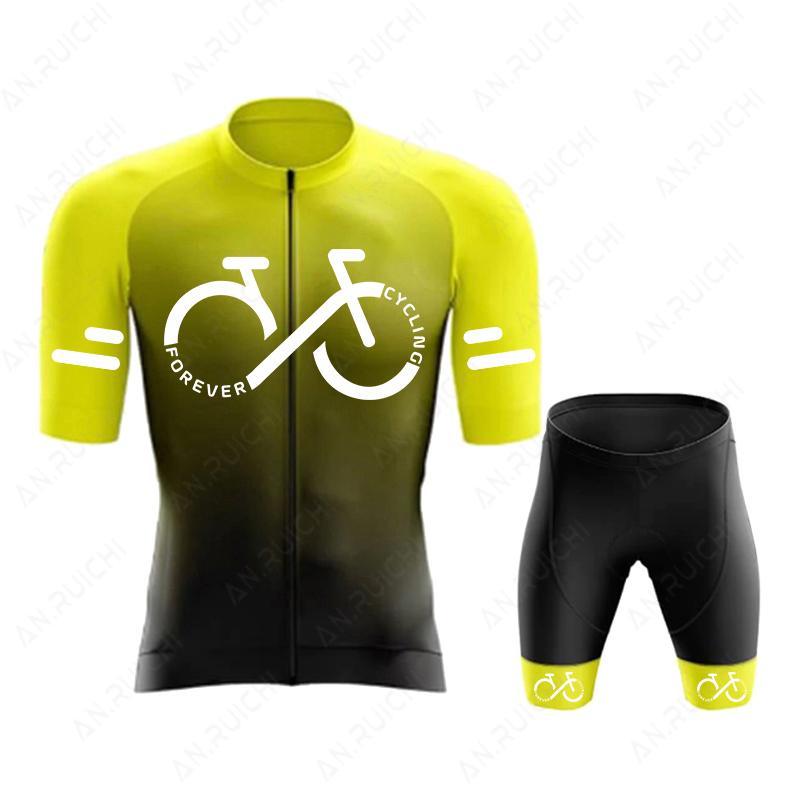Серия FOREVER CYCLING Комплект Велосипедных Джерси 2026 Лето Мужской С коротким рукавом Велосипедная Одежда для Велоспорта Градиентный Цвет Горный Велосипед Джерси Спортивный Костюм
