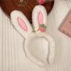 1Pc Rabbit Ear Headband Hat Strawberry Flower Bunny Ear Hair Band