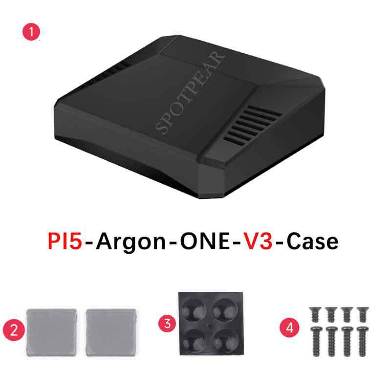 Корпус Argon ONE V3 с расширением Raspberry Pi 5 SSD, M.2 NVME и аксессуарами для звуковой карты