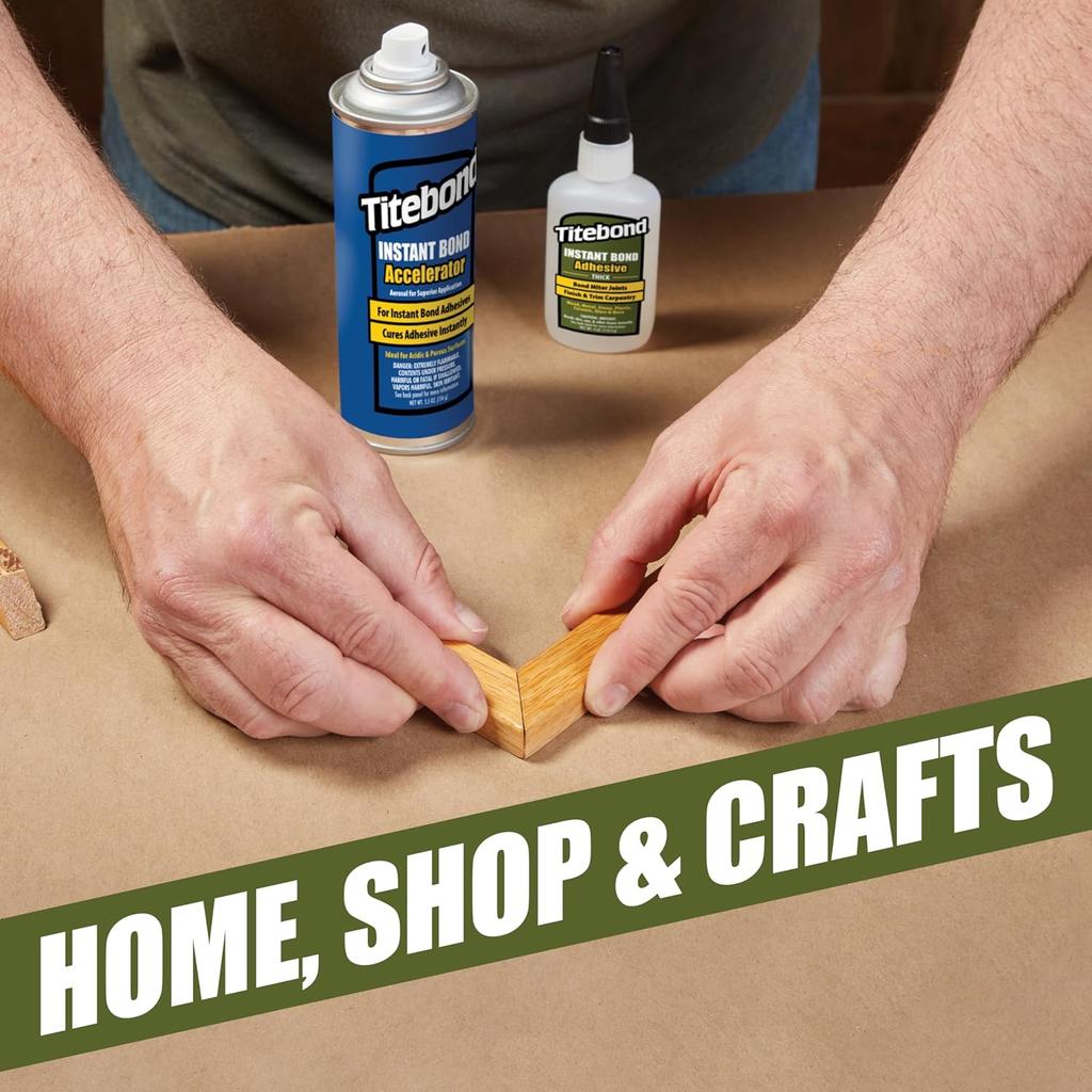 Titebond Instant Bond Thick Adhesive, 8-second Bond, Home Repair, Woodworking, Crafts, Moldings, Picture Frames, 4 Oz. 6222