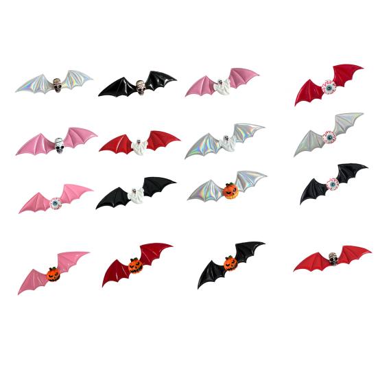 Хэллоуинская заколка для волос в темном стиле, крылья летучей мыши, дизайн тыквы и глазного яблока, пародийная заколка для волос, универсальный готический уличный аксессуар для волос для вечеринки