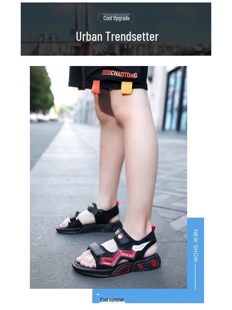 Summer 2025 Boys' Non-slip Sports Sandals: Soft Sole, Lightweight Beach Flip-flops for Kids