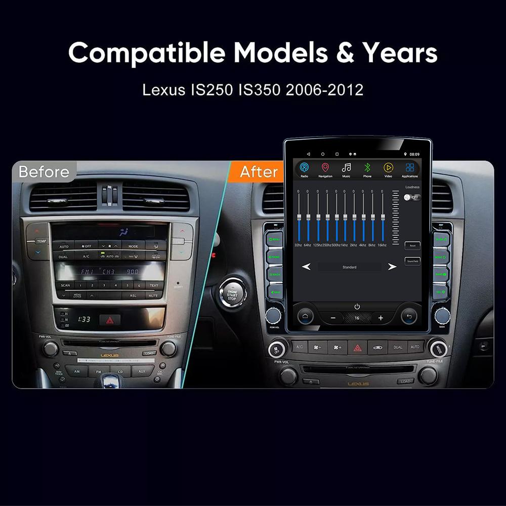 9,7-дюймовый вертикальный экран Tesla Android автомобильное радио для Lexus IS250 200 300 350 2005-2013 GPS навигация мультимедийный плеер