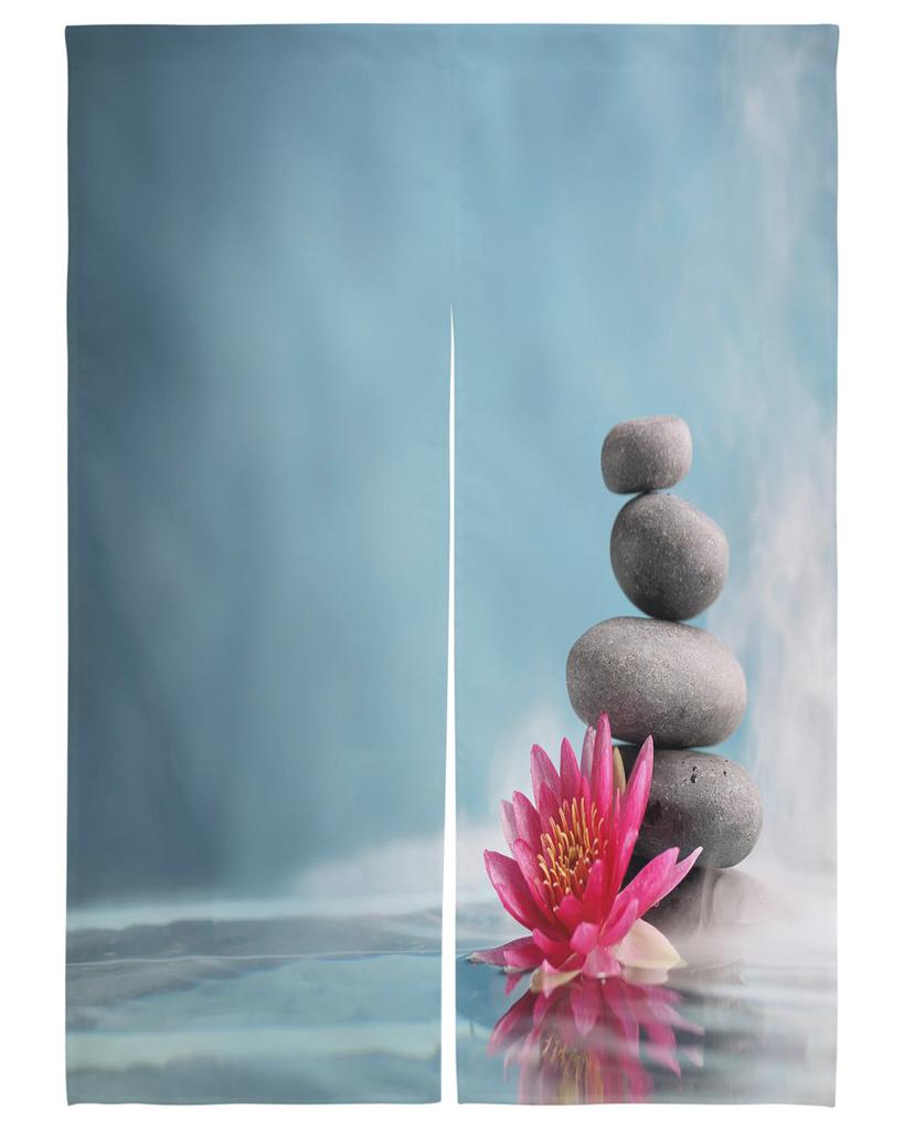 Zen Stone Bamboo Door Curta Entrance Hanging Half-Curtain Japanese Style Bedroom Partition Drapes Kitchen Doorway Curta