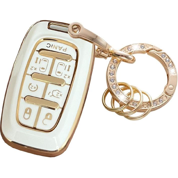 for Chrysler Key Fob Cover Key Protective Key Shell Holder Accessories Fit for Chrysler Pacifica 7 Button for 2017-2024 Touring, Pinnacle, Limited