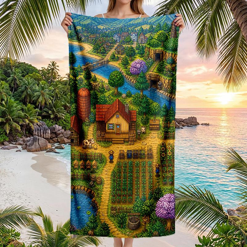 Large Beach Towel Quick Dry Absorbent Towel For Beach IndoorStardew Valley