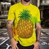 Fruit Pineapple Graphic 3d Printed Men's T-shirts Summer Street Wear Fashion Short Sleeve Tops Casual Harajuku T-shirts